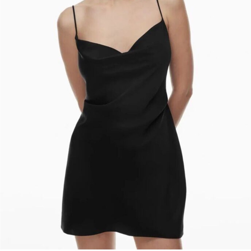 Babaton Black Satin Camisole Dress